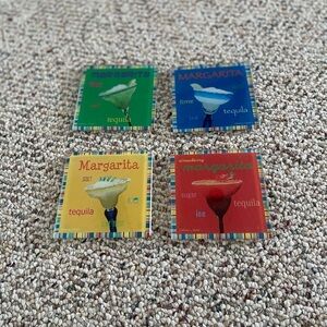 4 Colorful Glass Margarita Coasters. Pier 1